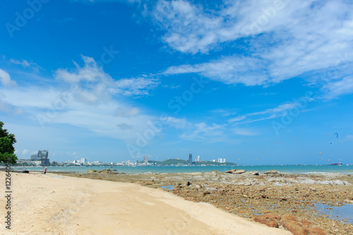 perfect sky and water with reef of ocean Thailand..