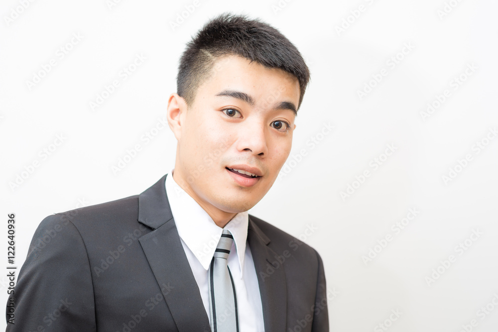 Portrait of asian businessman in black suit Portrait of asian businessman in black suit