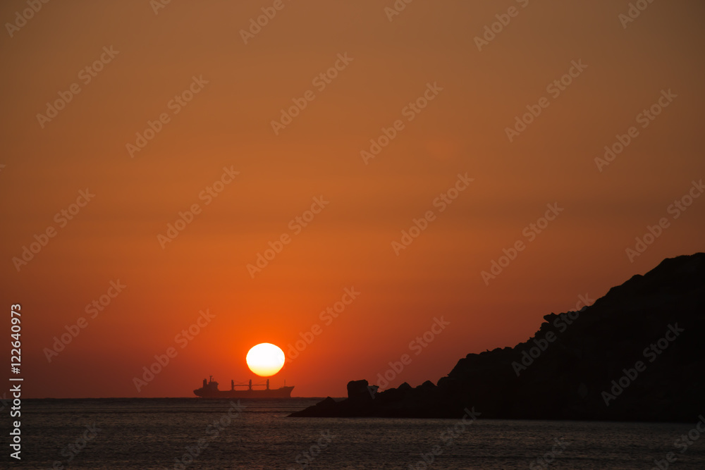 Sunset on Kea Island, Greece