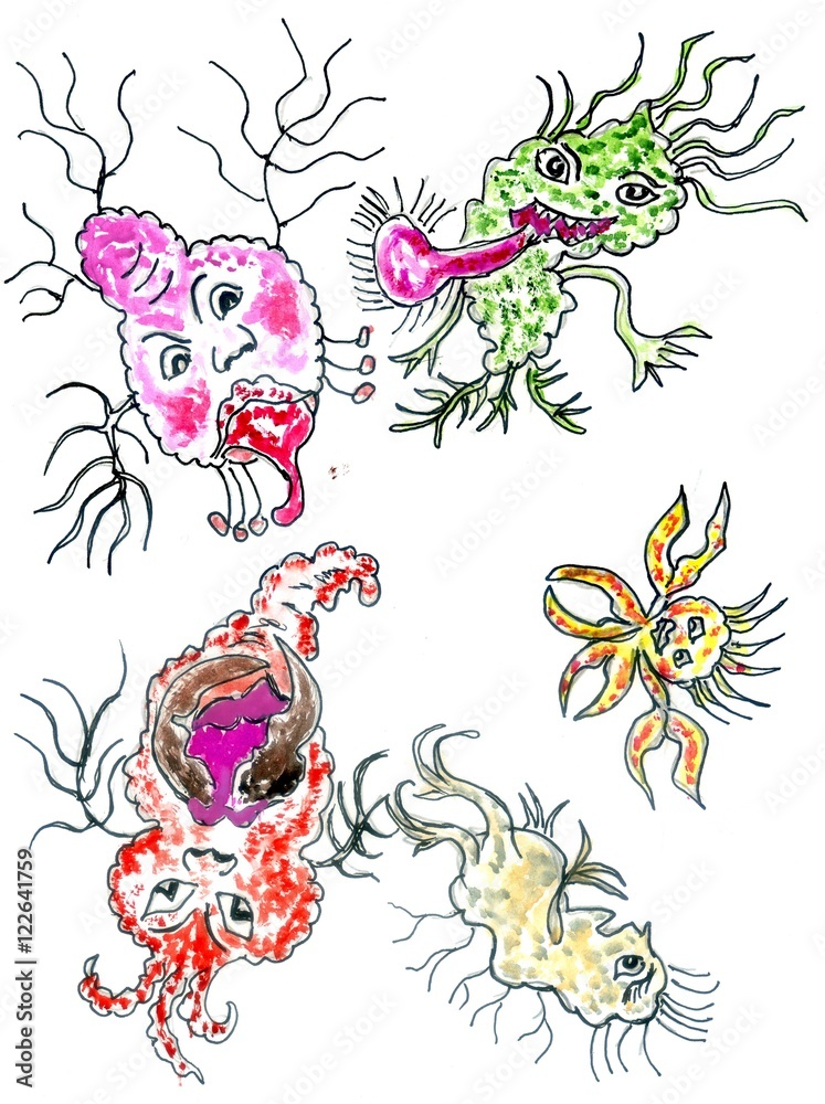 Naklejka Śliczne malowane wirusy