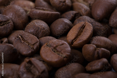 coffee beans close-up. background