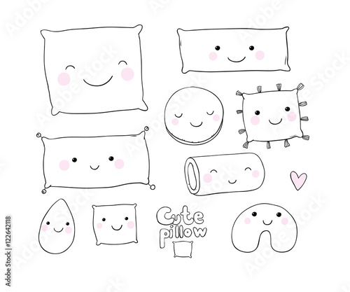 Set of cute cartoon pillows.