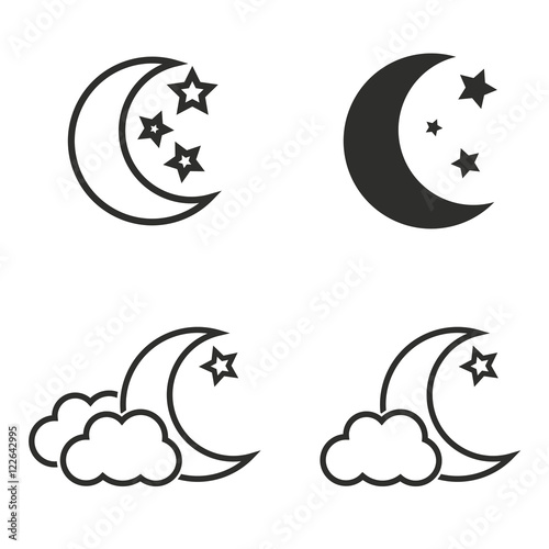 Moon star icon set.