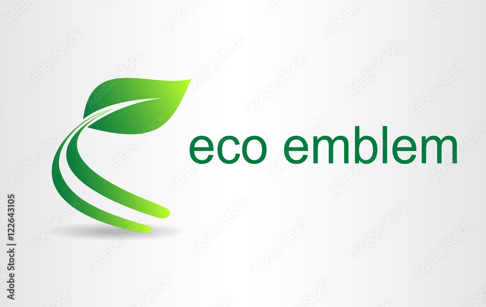 Fototapeta premium Green leaf. Eco icon.