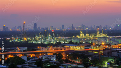 landscape of oil refinery