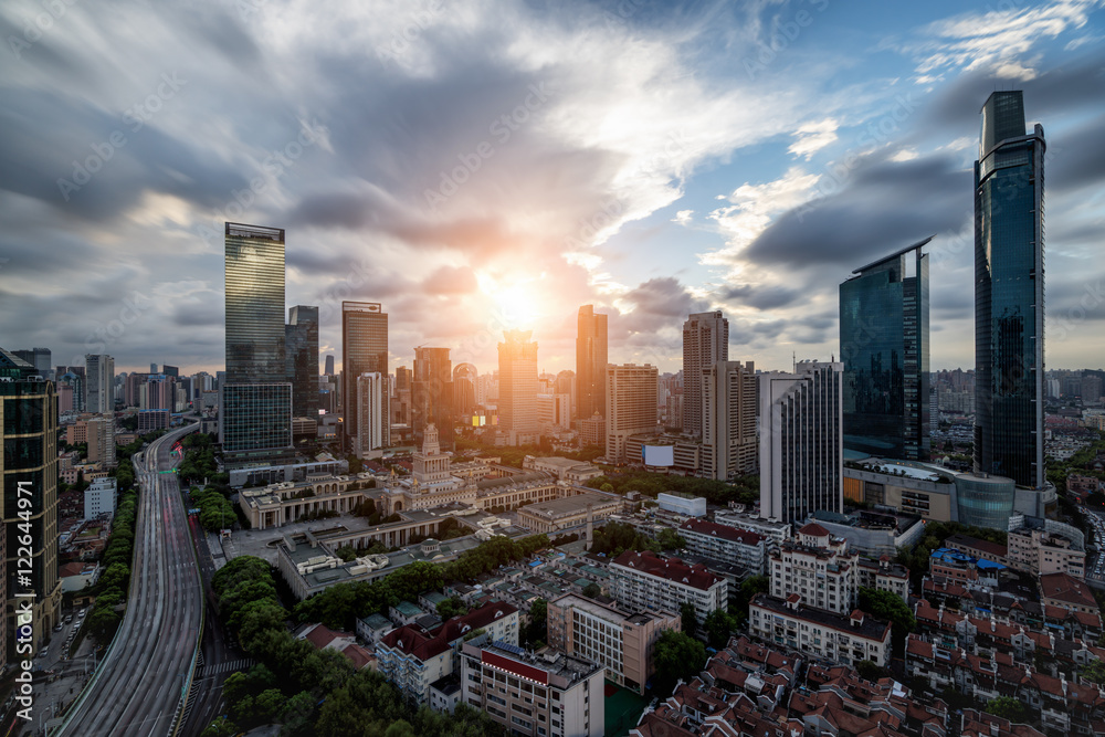 Shanghai JingAn district skyline