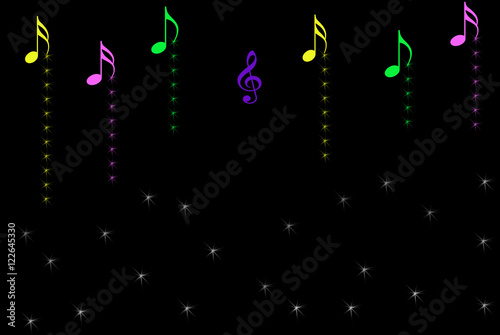 Musical notes with sparkles