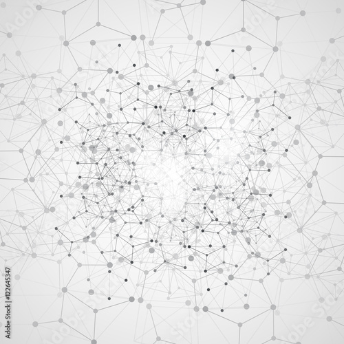 Abstract Cloud Computing and Network Connections Concept Design with Transparent Geometric Mesh - Illustration in Editable Vector Format