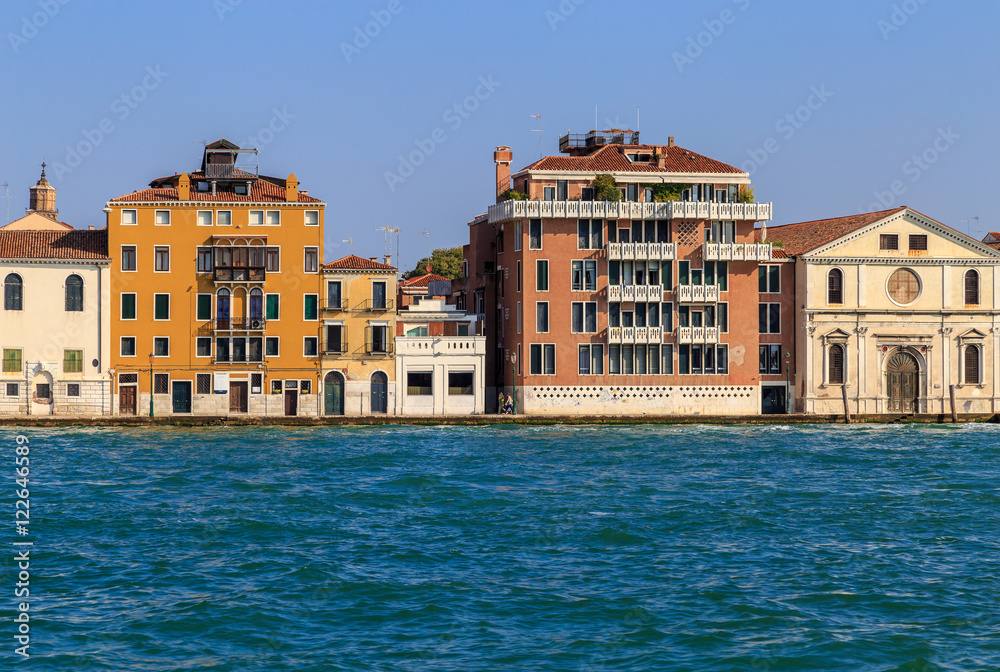 Facades of Venice, a view of the Giudecca canal embankment