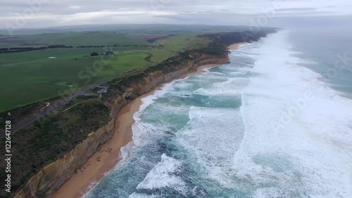 Wallpaper Mural Beautiful cinematic pan showing 12 Apostles visitor centre and the Apostles. Great Ocean Road, Victoria, Australia Torontodigital.ca