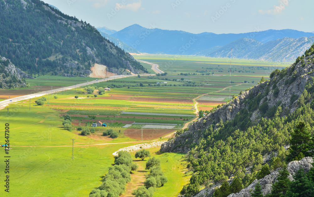 Dağlar Arasındaki Ovada Çilek Hasatı