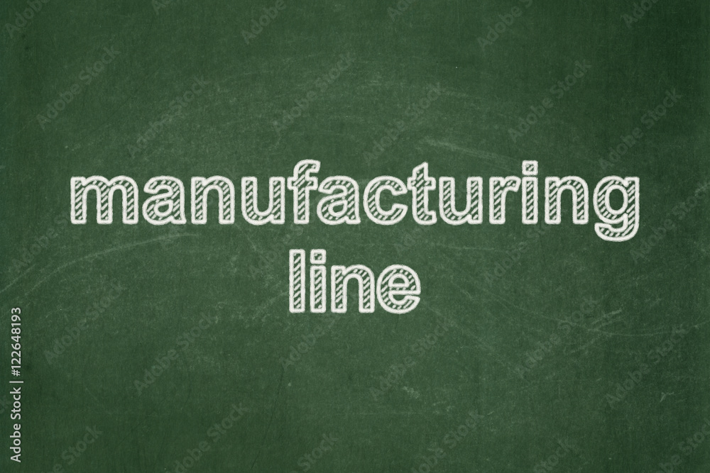 Obraz premium Industry concept: Manufacturing Line on chalkboard background