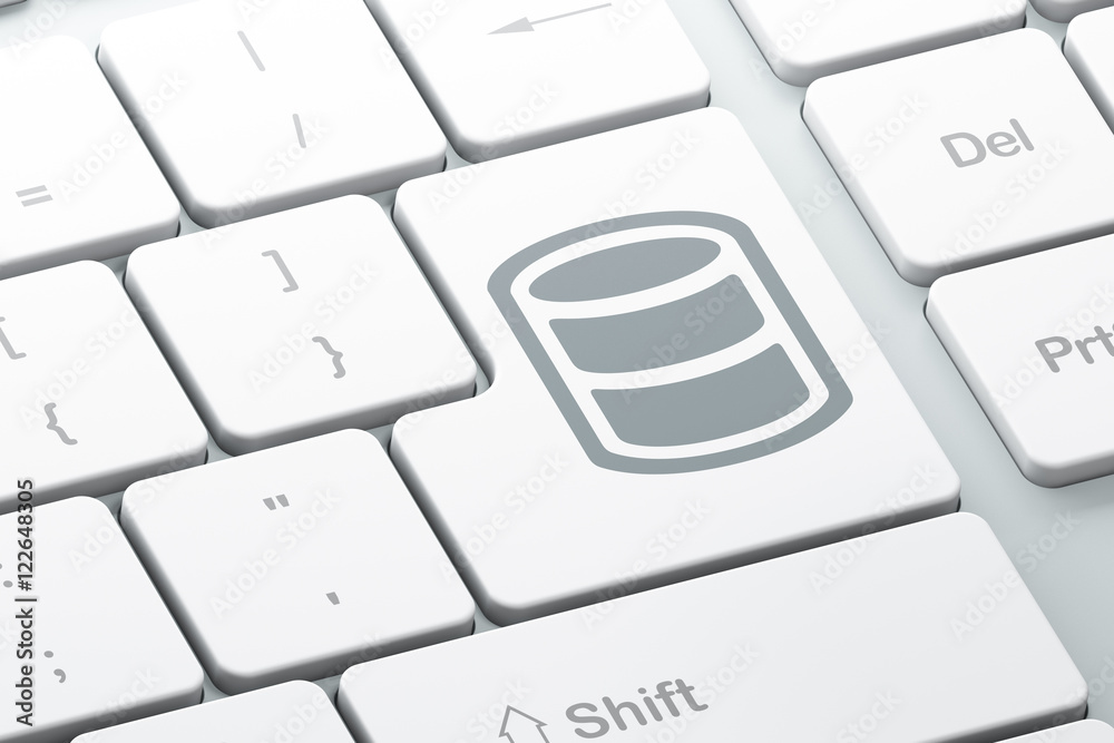 Programming concept: Database on computer keyboard background Programming concept: Database on computer keyboard background