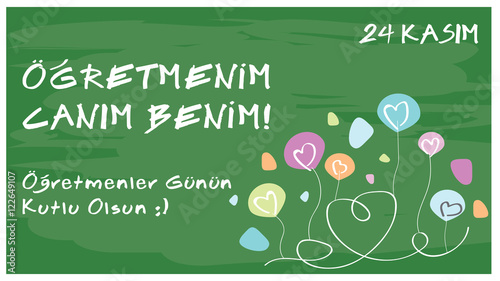 24 Kasım Öğretmenler Günü Kutlu Olsun. Renkli ve Yaratıcı Tebrik Kartı Çalışması.
