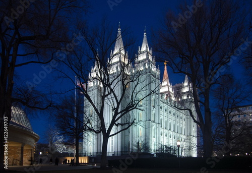 Salt Lake City Temple Square by night photo