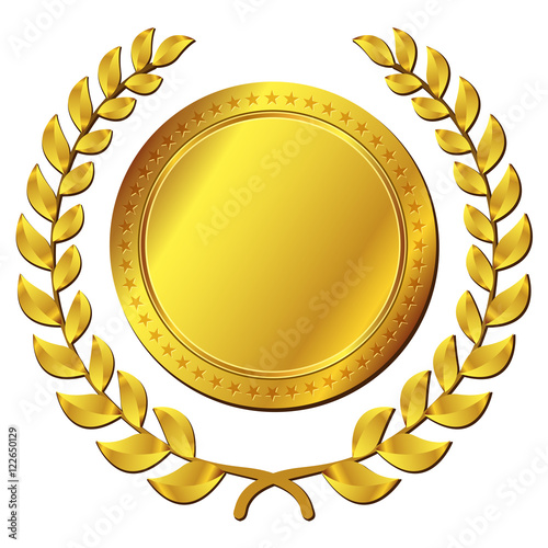 gold medal on white background