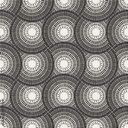 Vector Seamless Black and White Mosaic Pavement Pattern