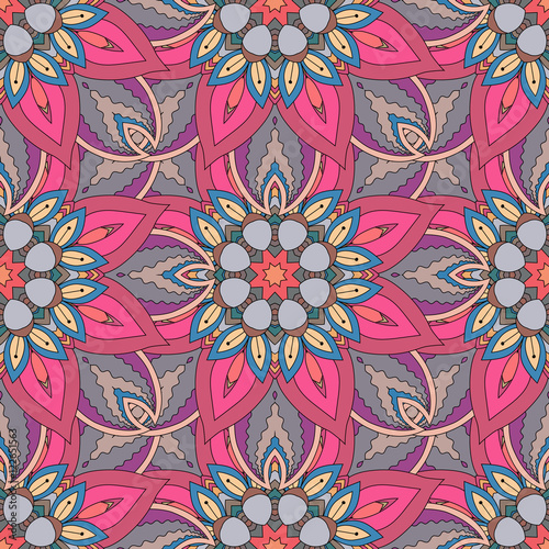 Ornate floral seamless texture  endless pattern with vintage mandala elements.