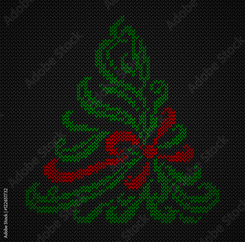 Christmas and New Year knitted pattern card