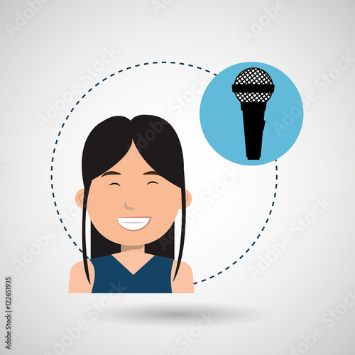 woman microphone audio speaker vector illustration eps 10