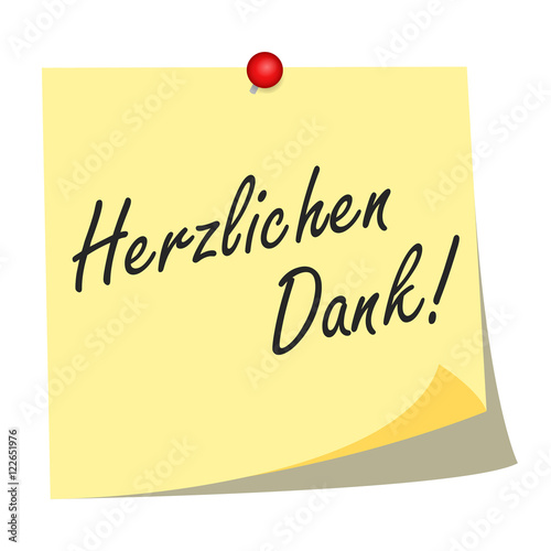 Herlichen Dank Notiz Zettel