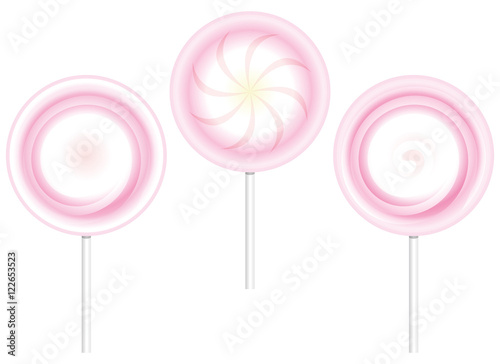 Set pink candy lollipop. Vector illustration © kiberstalker