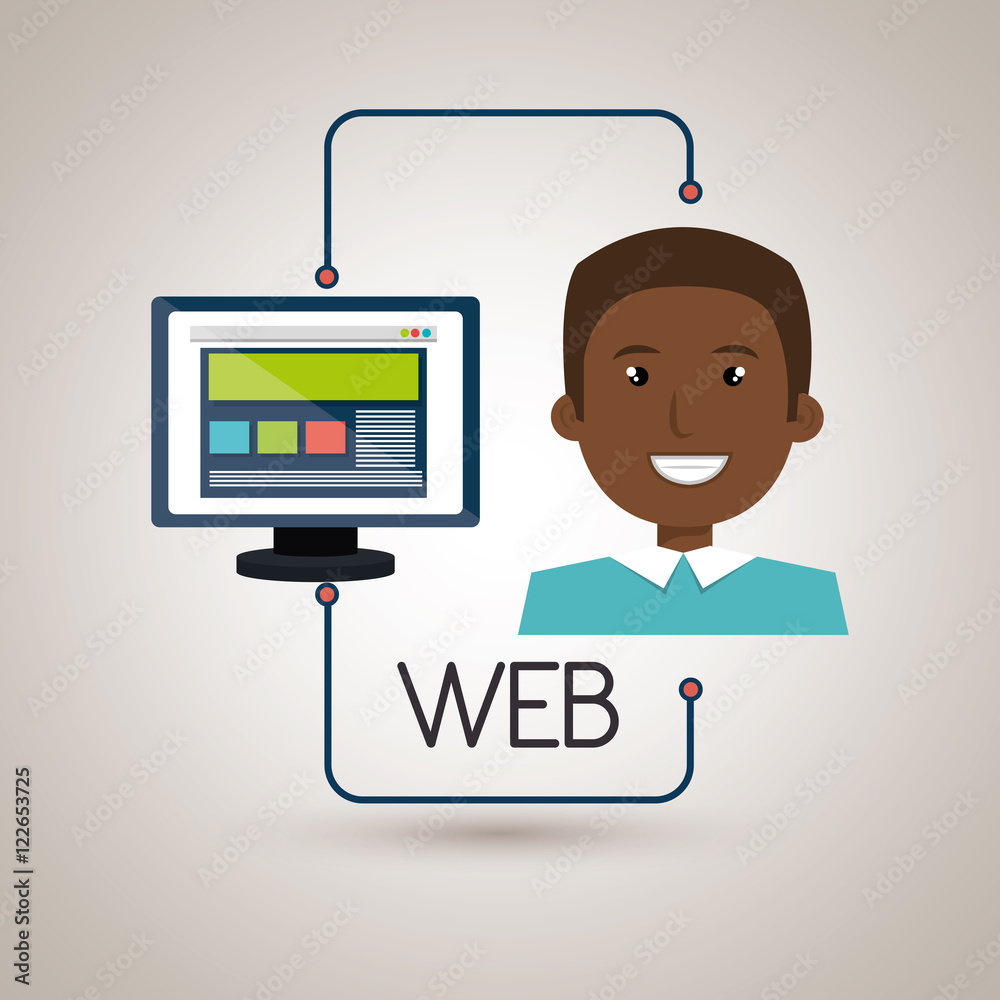 man cartoon web page vector illustration eps 10 man cartoon web page vector illustration eps 10