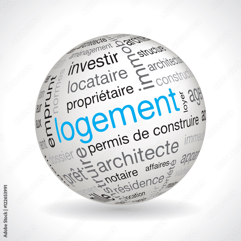 French housing theme sphere vector French housing theme sphere vector