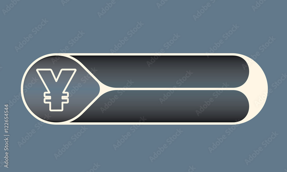 Vector double buttons for your text and yen symbol Vector double buttons for your text and yen symbol