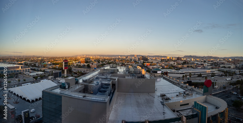 Morning panorama of Los Angeles skyline