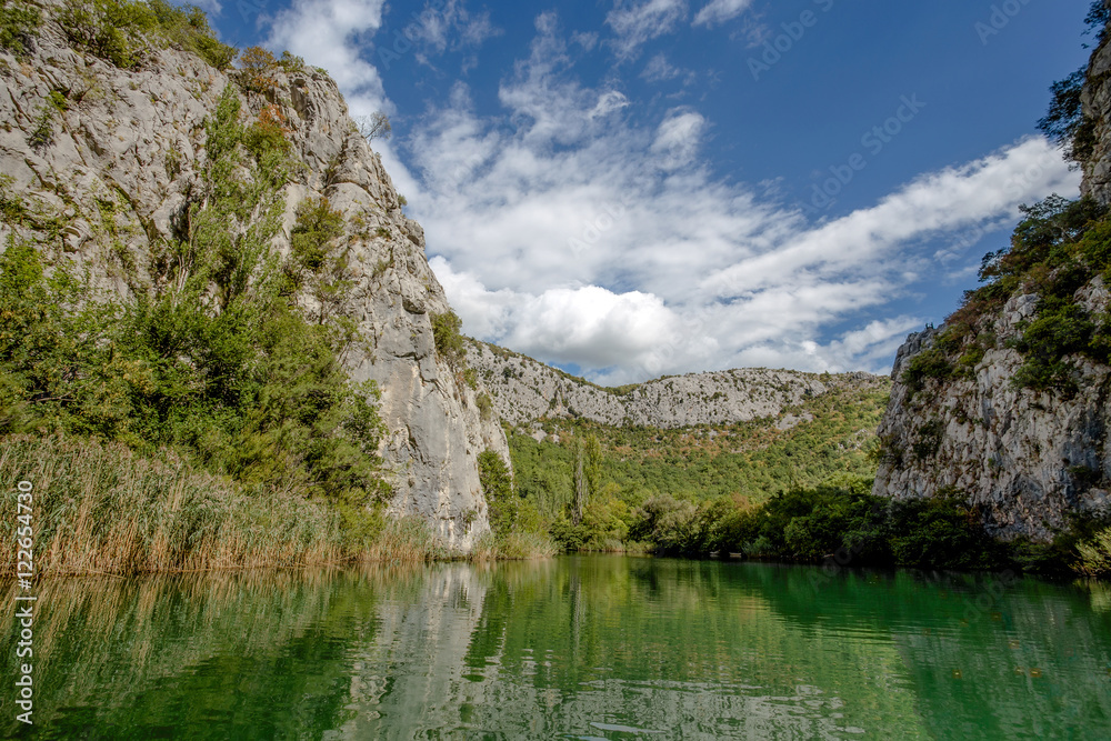 View of Cetina river around Omis (Almissa) city, Dalmatia, Croatia/ canyons/river/green/mountains View of Cetina river around Omis (Almissa) city, Dalmatia, Croatia/ canyons/river/green/mountains