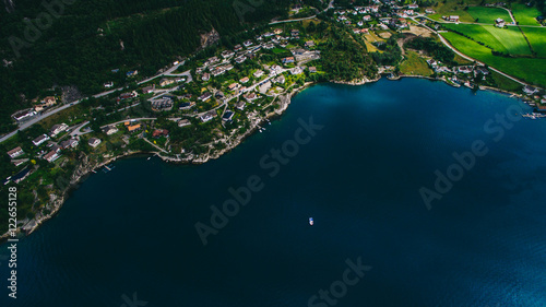 Norway  aerial photos  landscape  sea  mountains 