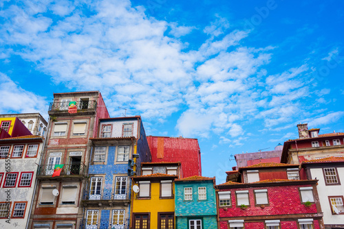 View of the colorful houses of Ribeira, the old town of Porto, Portugal