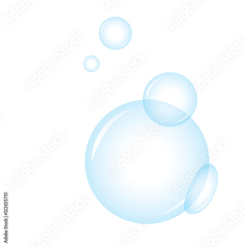 Vector of Blue soap bubbles for background