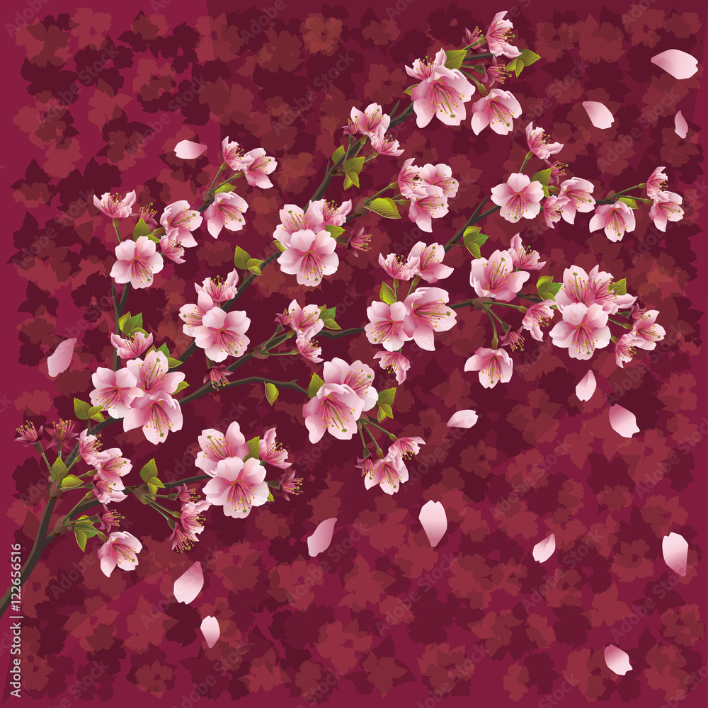 Obraz premium Japanese background with sakura blossom