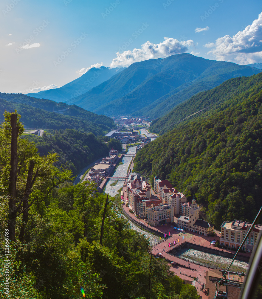 Fototapeta premium The village in the valley