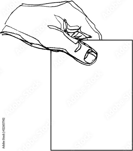 Hand with a vote ballot. Add your own text.