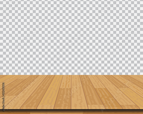 Wooden table top on a checkered background. Vector illustration