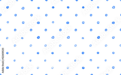 Seamless watercolor abstract dots pattern hand painted background
