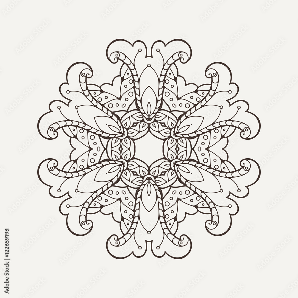Vector mandala. Mehndi lace tattoo. Oriental weave. Vector mandala. Mehndi lace tattoo. Oriental weave.