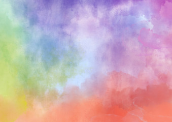 Colorful watercolor hand painted abstract background for textures