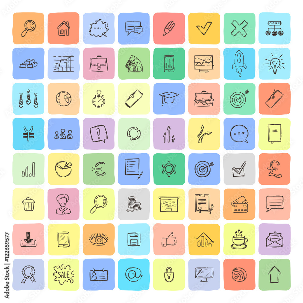 Universal Doodle Icons For Mobile and Web