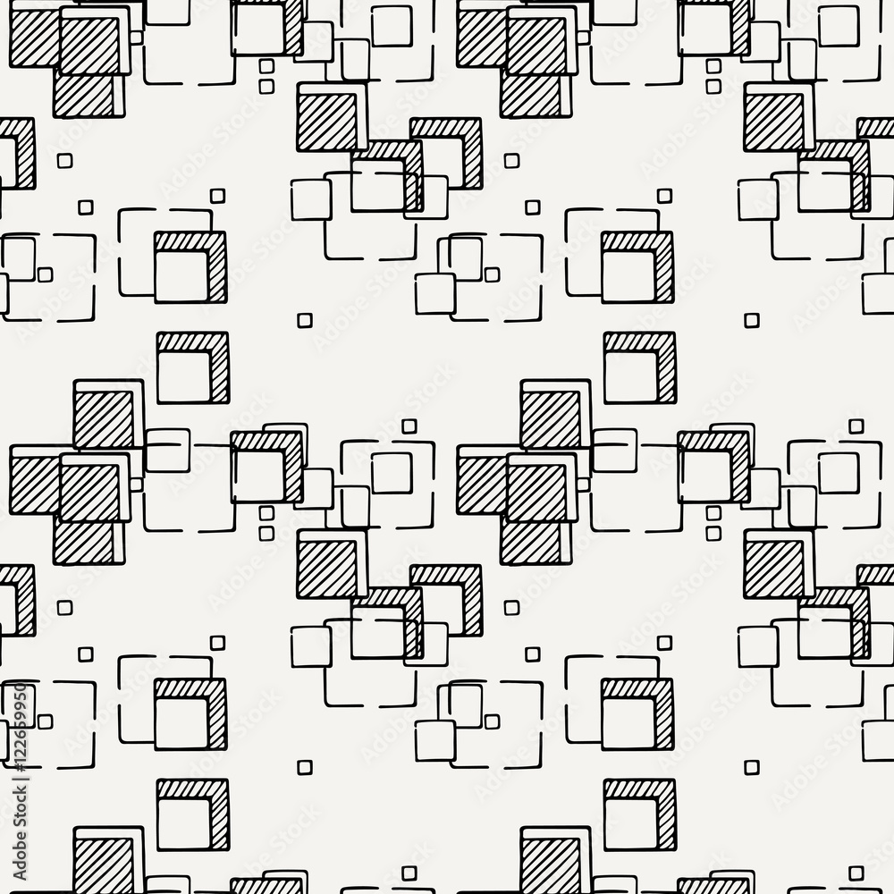 Hand drawn doodle seamless pattern.