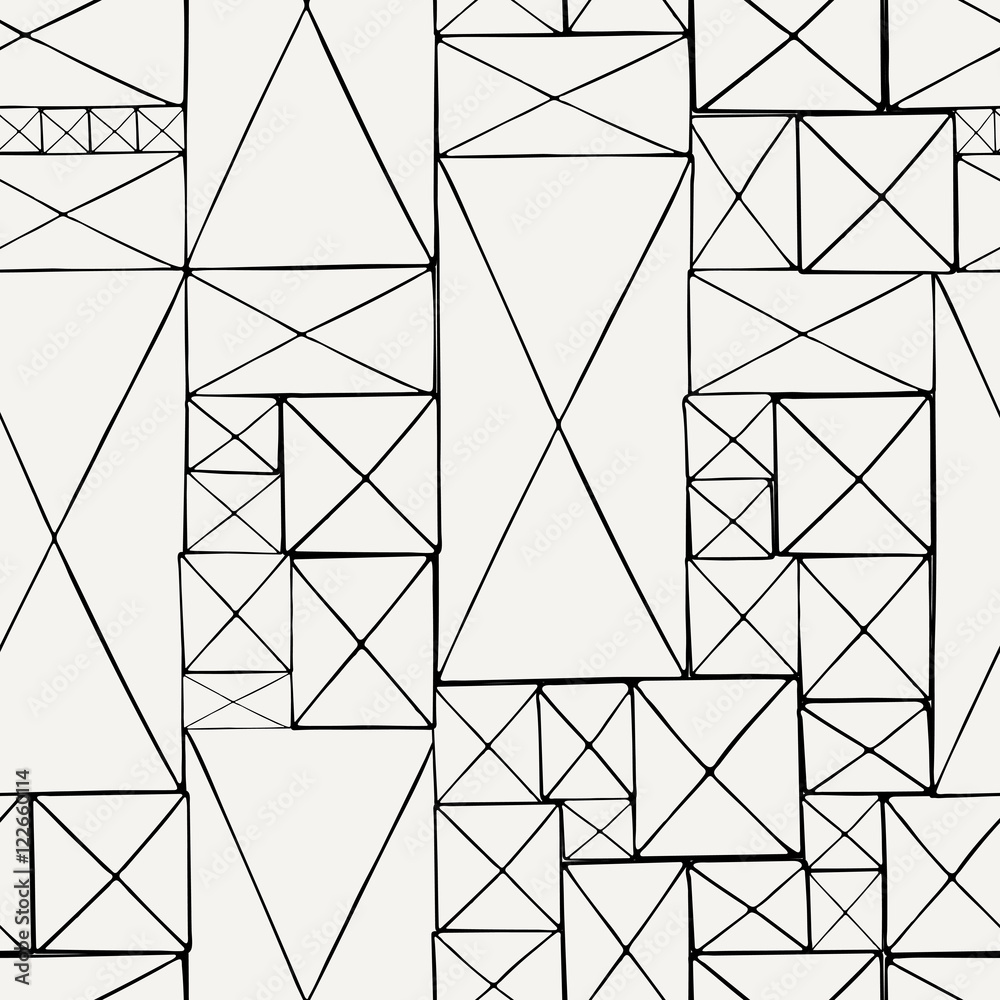 Block hand drawn doodle seamless pattern. Block hand drawn doodle seamless pattern.