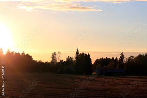 Natural Landscape with Evening Sun