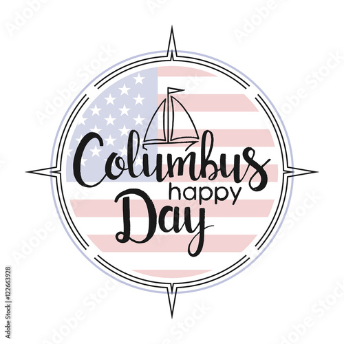 Columbus Day hand drawn lettering