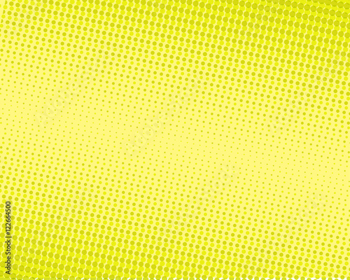 Halftone dots on yellow background. Vector illustration