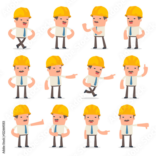 Set of Angry and Wrathful Character Foreman abuses and accuses p