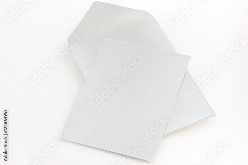 Grey envelope with blank grey card