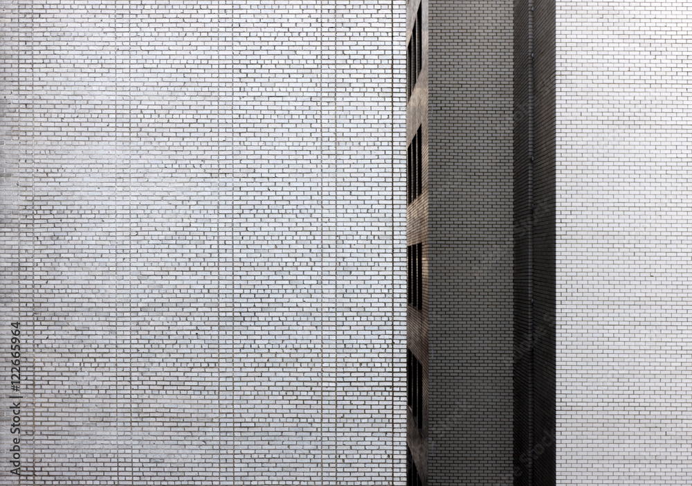 Exterior white brick wall 